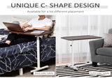 Height Adjustable Over Bed Table with Wheels, C Shaped Laptop Desk, Portable Hospital Bed Table for T3398P342948