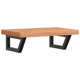 Basin Shelf Wall Mounted Steel and Solid Wood Beech 3302379