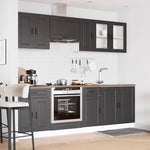 ZNTS 8 Piece Kitchen Cabinet Set Kalmar Black Engineered Wood 3314842