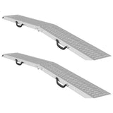 Foldable Ramp 200kg per ramp 2 pcs Silver 186 x 23 x 4.5 cm 42019252