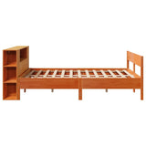 Bookcase Bed without Mattress Wax Brown 160x200cm Solid Wood Pine 3322944