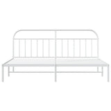 Bed Frame White Steel 200x200 cm Bed Frame Rectangular 353691