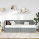 Corner Bed Frame with Headboard Light Grey 80 x 200 cm Fabric 42016479