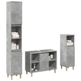 3 Piece Bathroom Furniture Set Concrete Grey Engineered Wood 3324951