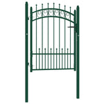 ZNTS Fence Gate with Spikes Steel 100x125 cm Green 146384