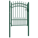 ZNTS Fence Gate with Spikes Steel 100x125 cm Green 146384