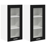 Hanging Cabinet 2 pcs Black Oak 40 x 31 x 80 cm Engineered Wood 884301