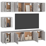 7 Piece TV Cabinet Set Grey Sonoma Engineered Wood 3188668
