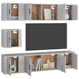 7 Piece TV Cabinet Set Grey Sonoma Engineered Wood 3188668