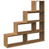 Room Divider Bookcase 4-Tier Artisan Oak 143.5x29x143.5 cm Engineered Wood 858002
