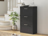 Three-Drawer Minimalistic Shoe Cabinet - Black T3398P423860