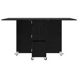 Dinning Table 2 pcs 140 x 80 x 77 cm Engineered Wood Black Oak 3424933