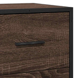 Sideboard Brown Oak 68x35x76 cm Engineered Wood and Metal 848983
