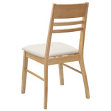 Dining Chairs 2 pcs Natural 43 x 54 x 89 cm Solid Rubber Wood 42020440