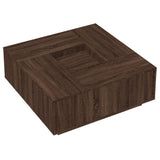 ZNTS Coffee Table Brown Oak 100x100x40 cm Engineered Wood 3284055