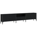 TV Cabinet with Drawer Black 200x25x44 cm Engineered Wood 838988
