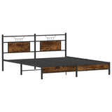 Bed Frame without Mattress Smoked Oak 183x213 cm Engineered Wood 4106895