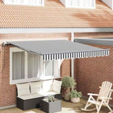 Automatic Retractable Awning Anthracite and White 300x250 cm 3310225