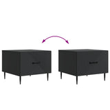 Coffee Table with Drawer Black 49 x 50 x 40 cm Engineered Wood 894966