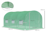 Walk-in Polytunnel Greenhouse, Outdoor Garden Tunnel Greenhouse Tent with Zipped Roll-Up Door and 6 T3398P314183