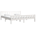 Bed Frame without Mattress White Solid Wood 160x200 cm 810690