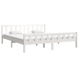 Bed Frame without Mattress White Solid Wood 160x200 cm 810690