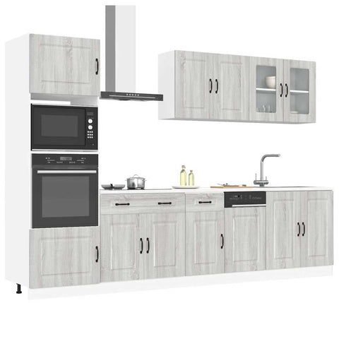 ZNTS 7 Piece Kitchen Cabinet Set Kalmar Grey Sonoma Engineered Wood 3314737