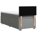 Box Spring Bed with Mattress Light Grey 100x200 cm Fabric 3285792