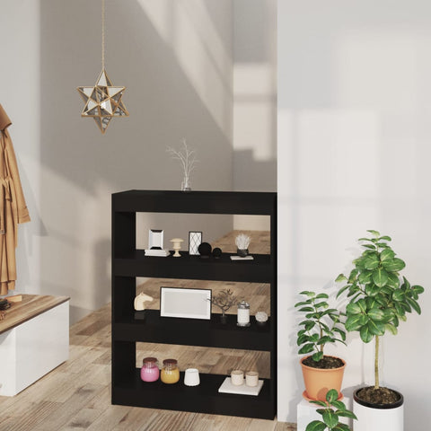 Book Cabinet/Room Divider Black 80x30x103 cm Engineered wood 811701
