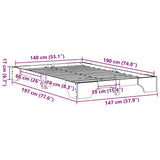 Bed Frame Natural 140 x 190 cm Solid Pine Wood 872866