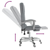 Massage Reclining Office Chair Light Grey Fabric 349802