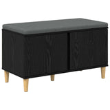 Hall Bench Black Oak 80 x 38 x 46 cm Engineered Wood and Fabric 891529