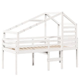 High Sleeper Bed without Mattress White 75x190 cm Small Single Solid Wood Pine 3281984