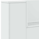 Storage Headboard with LED White Engineered Wood 3418682