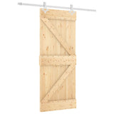 Sliding Door with Hardware Set 85x210 cm Solid Wood Pine 3203158