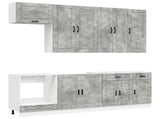 Kitchen Unit PORTO 8 pcs Concrete Grey Engineered Wood 3438166