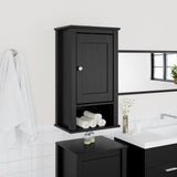 Bathroom Wall Cabinet BERG Black 40x27x71.5 cm Solid Wood Pine 358549