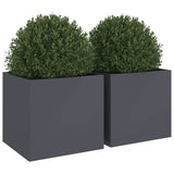 ZNTS Planters 2 pcs Anthracite 49x47x46 cm Steel 841564