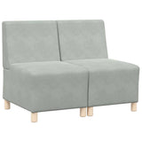 Modular Sofa Unit Armless 2 pcs Light Grey 55 x 74 x 82 cm 3399759