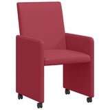 Dining Chairs with Wheels 2 pcs Wine red 57 x 66 x 94 cm 42017820