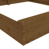 Sandbox with Seats Honey Brown Square Solid Wood Pine 825040