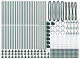 Fence Post with Concrete Base 52 pcs Green Powder-Coated Steel 3350224
