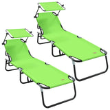 Folding Sun Lounger Folding 2 pcs Green 190 x 57 x 81 cm Oxford 42003138