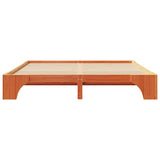 Bed Frame Wax Brown 200 x 200 cm Solid Pine Wood 872934