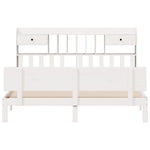 ZNTS Bookcase Bed without Mattress White 200x200cm Solid Wood Pine 3322701