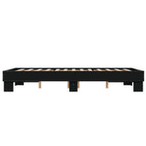 ZNTS Bed Frame without Mattress Black 120x190 cm Small Double 845887