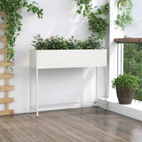 Raised Garden Planter White 100 x 26 x 82 cm Steel 865877