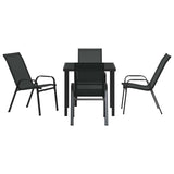 Garden Dining Set 5 pcs Black Powder-coated Steel 3379115