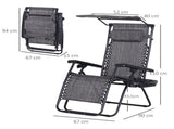 Foldable Reclining Garden Chair with Headrest, Zero Gravity Deck Sun Lounger Seat Chair with T3398P314140