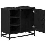 Bathroom Cabinet Black Oak 65 x 33 x 60 cm Engineered Wood 883636